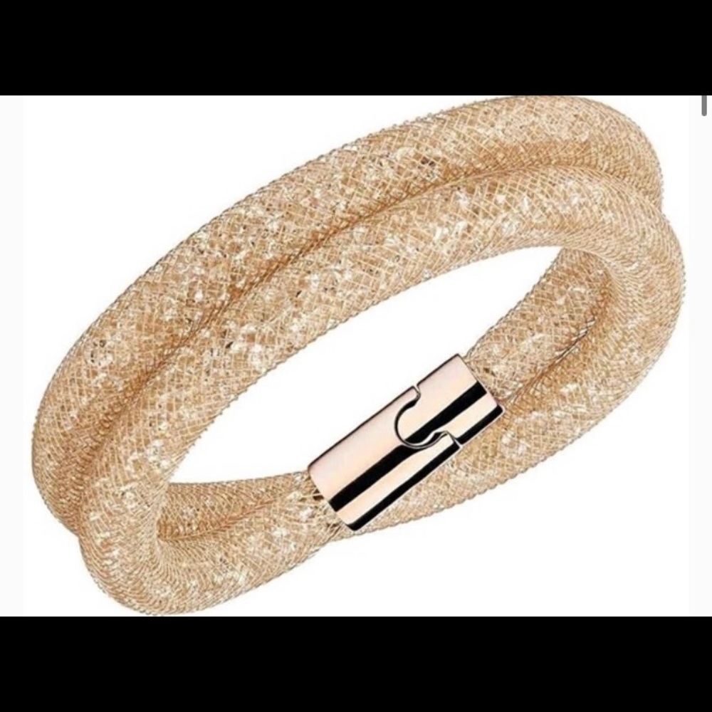 Swarovski stardust bracelet/choker in light gold